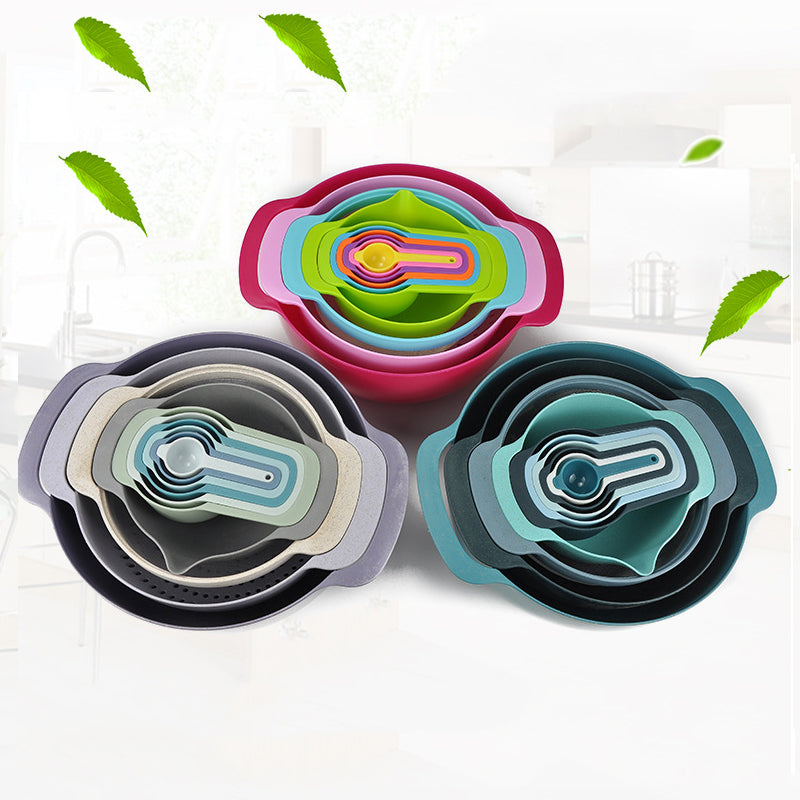 Wholesale gogosourcing Mixing Bowls 10 Pieces Food Grade Plastic Salad Bowl Set with DDP shipping and customization