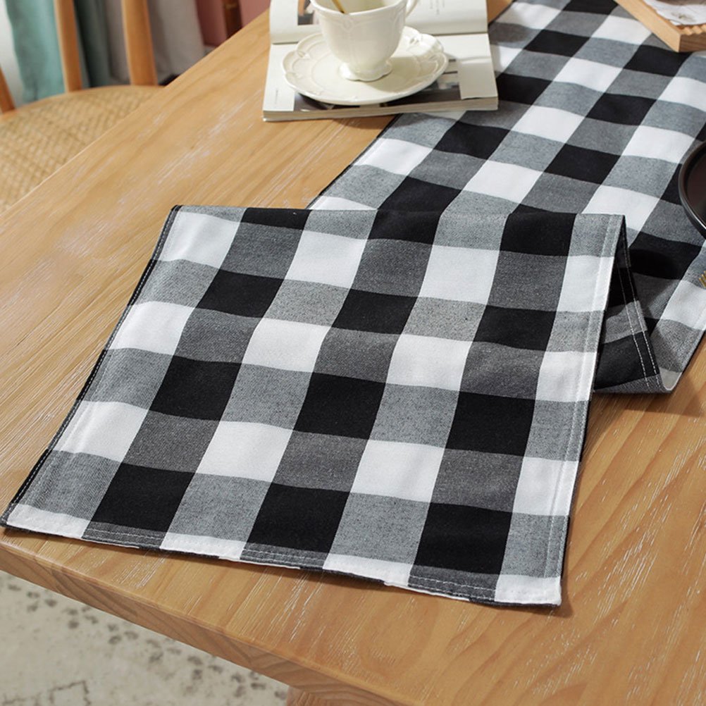 Wholesale gogosourcing 12‘’x72‘’ Table Runner Decor  Checked Tablecloth Hotel Cloths Flag Festive with DDP shipping and customization