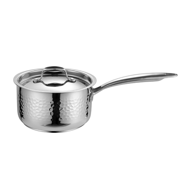 Wholesale gogosourcing Saucepan with Lid, Stainless Steel Pot Triply Hammered Copper for Cooking, Induction Saucepan with DDP shipping and customization