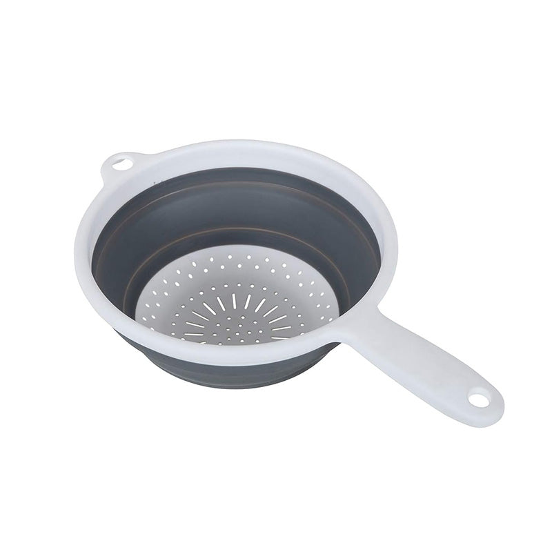 Wholesale gogosourcing Round Space Saving Collapsible Silicone Kitchen Colander Food Strainer with Handle with DDP shipping and customization