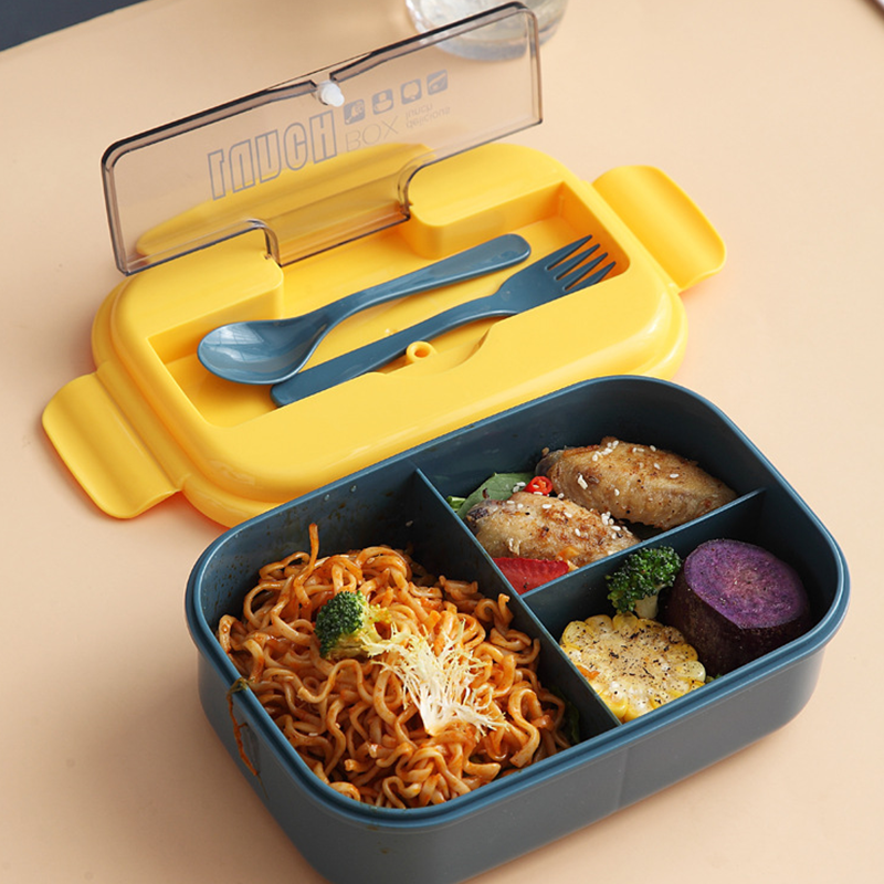 Wholesale gogosourcing 1100 ML Bento Lunch Box With Spoon & Fork, Lunch Box Containers for Dining Out, Work, Picnic with DDP shipping and customization