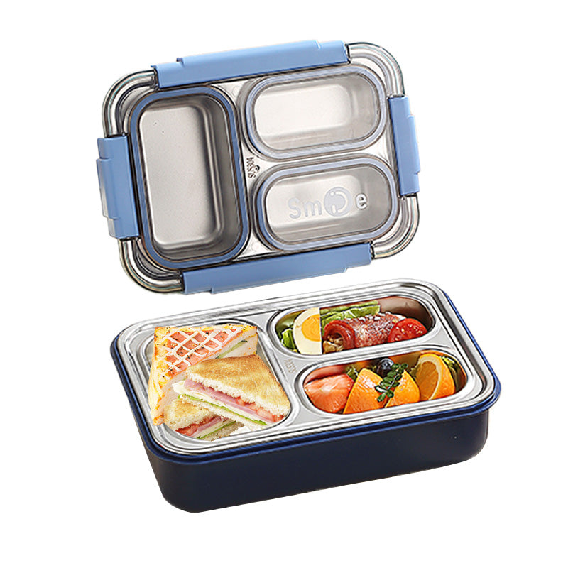 Wholesale gogosourcing Stainless Steel Adult Bento Box, Leak-Proof Lunch Box with 3 Compartments,BPA-Free,Lunchable Food Container with Utensils, BPA-Free and Dishwasher Safe with DDP shipping and customization