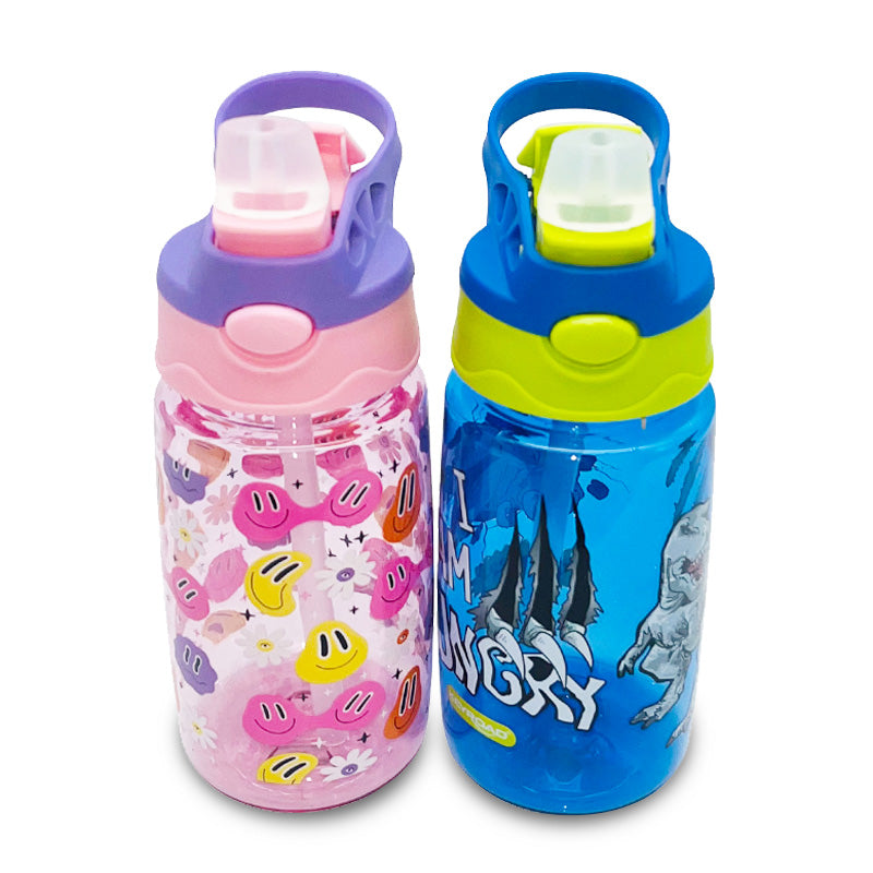 Wholesale gogosourcing 14oz Kids Cleanable Water Bottle with Silicone Straw and Spill-Proof Lid, Dishwasher Safe with DDP shipping and customization