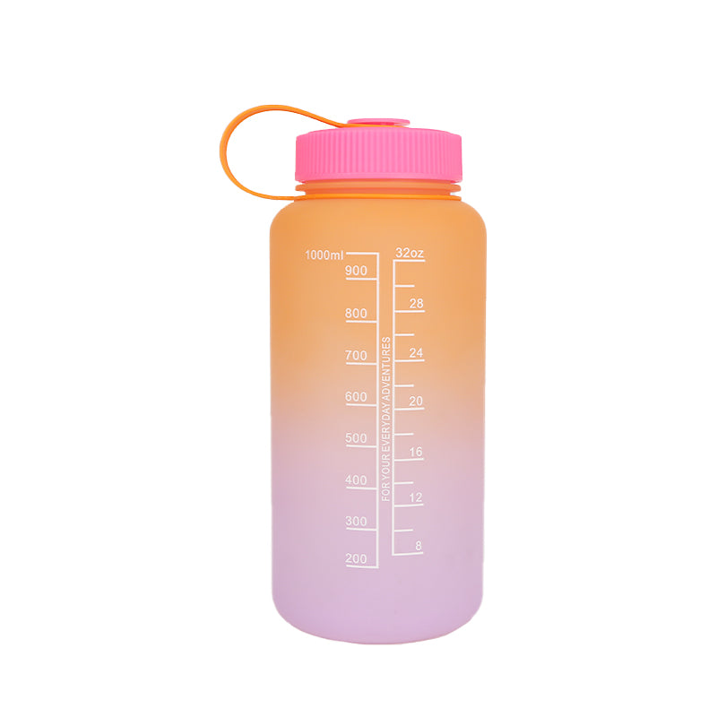 Wholesale gogosourcing 32 OZ Wide Mouth Plastic BPA Free Water Bottle with Handle with DDP shipping and customization
