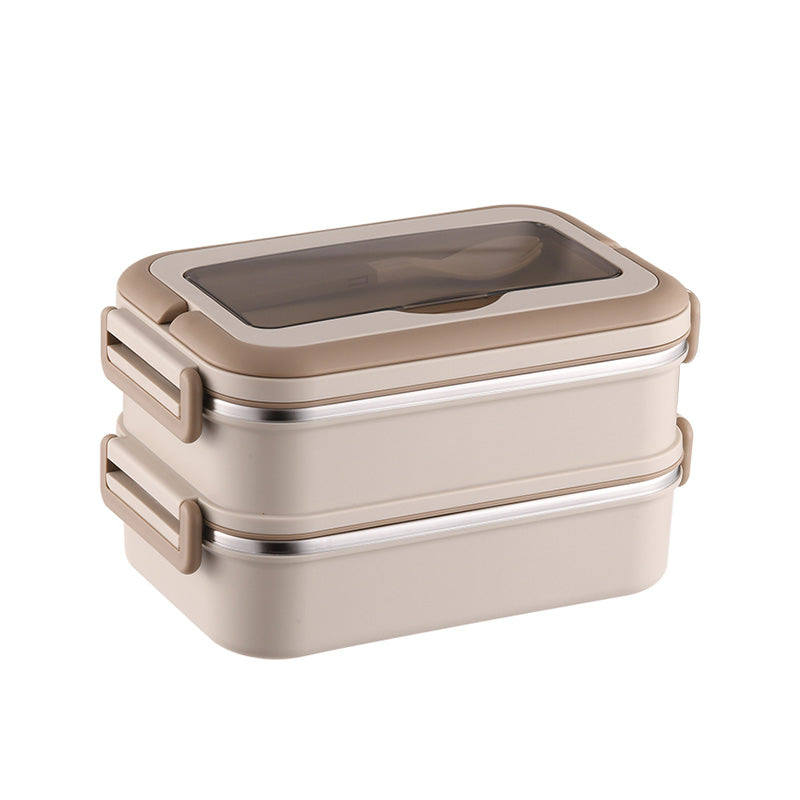 Wholesale gogosourcing 2 Layer Stainless Steel Bento Box for Adults Kids,Leakproof Lunch Box Divided Food Meal Storage Containers Set Stackable with handle with DDP shipping and customization