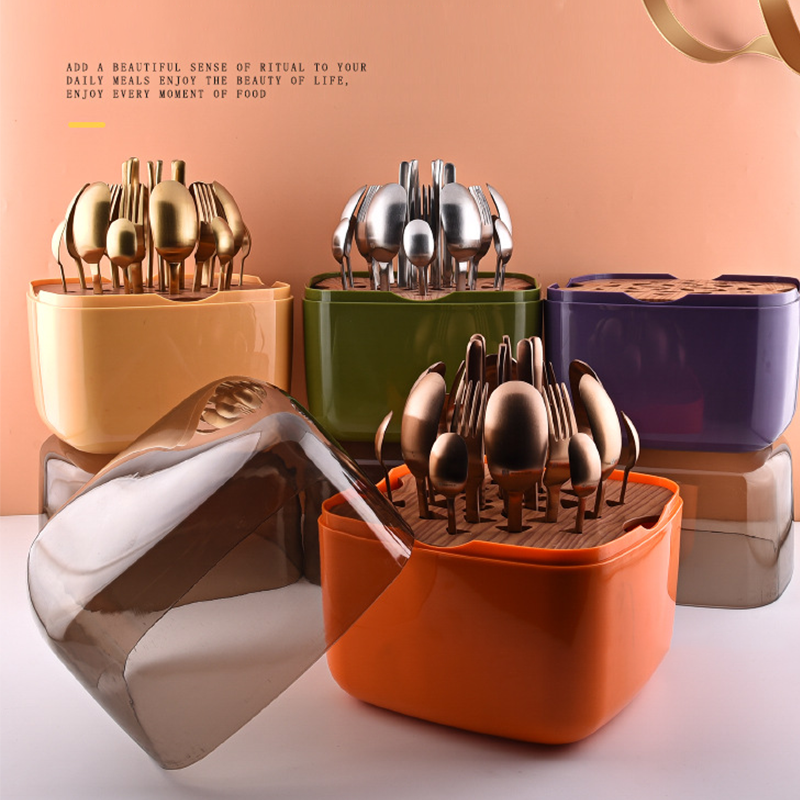 Wholesale gogosourcing Luxury egg cutlery set for 6 people, 24 pieces of stainless steel cutlery, mixed cutlery set with DDP shipping and customization