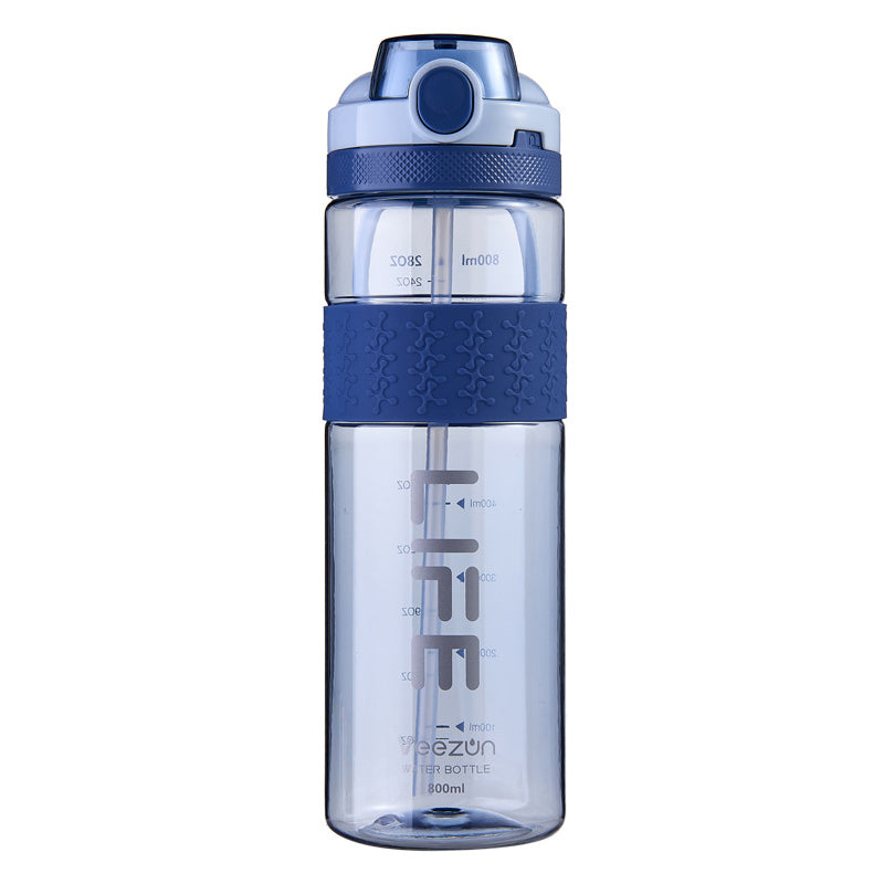 Wholesale gogosourcing Running Water Bottle with Straw 27oz BPA Plastic Travel Water Bottle with Silicone Sip Mouth with DDP shipping and customization