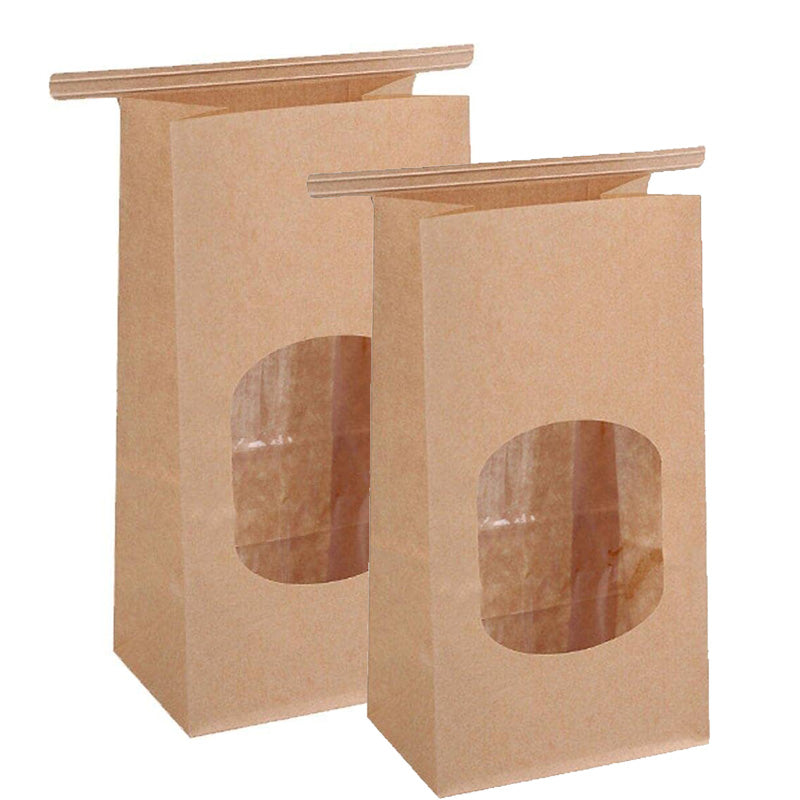 Wholesale gogosourcing Kraft Papier Bag With Windows Self-addichting Oile Proof Paper Bag  Take Away Bag with DDP shipping and customization