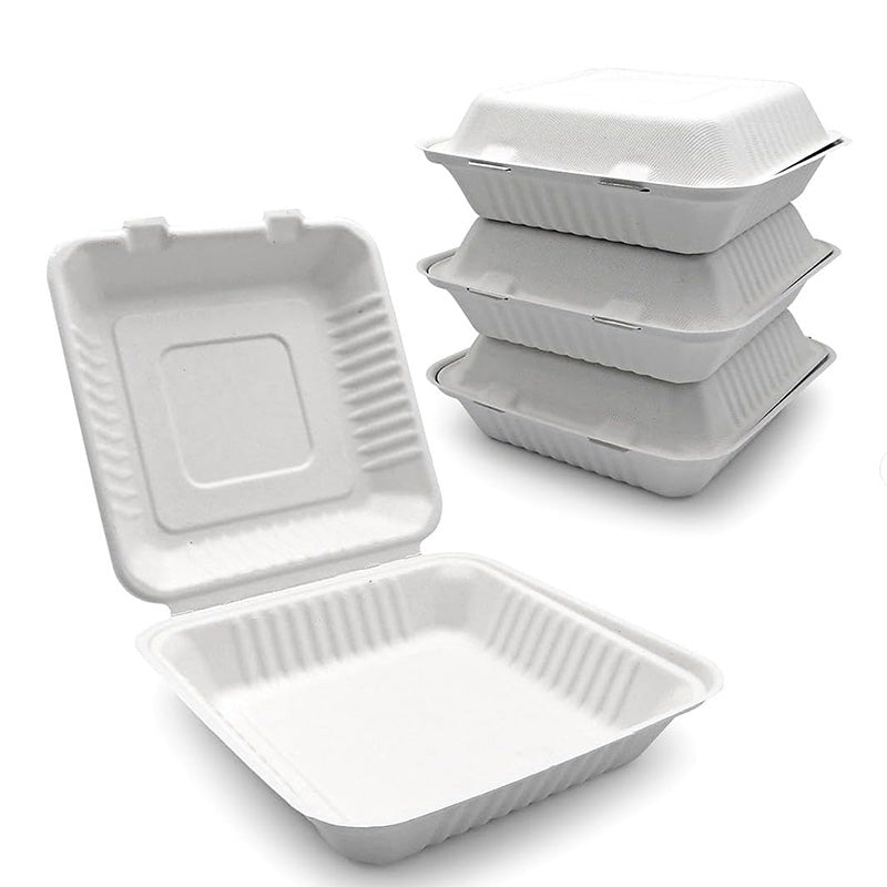 Wholesale gogosourcing 10PCS White Compostable Paper Takeout Bowls, 8 inches, Takeout Boxes with DDP shipping and customization
