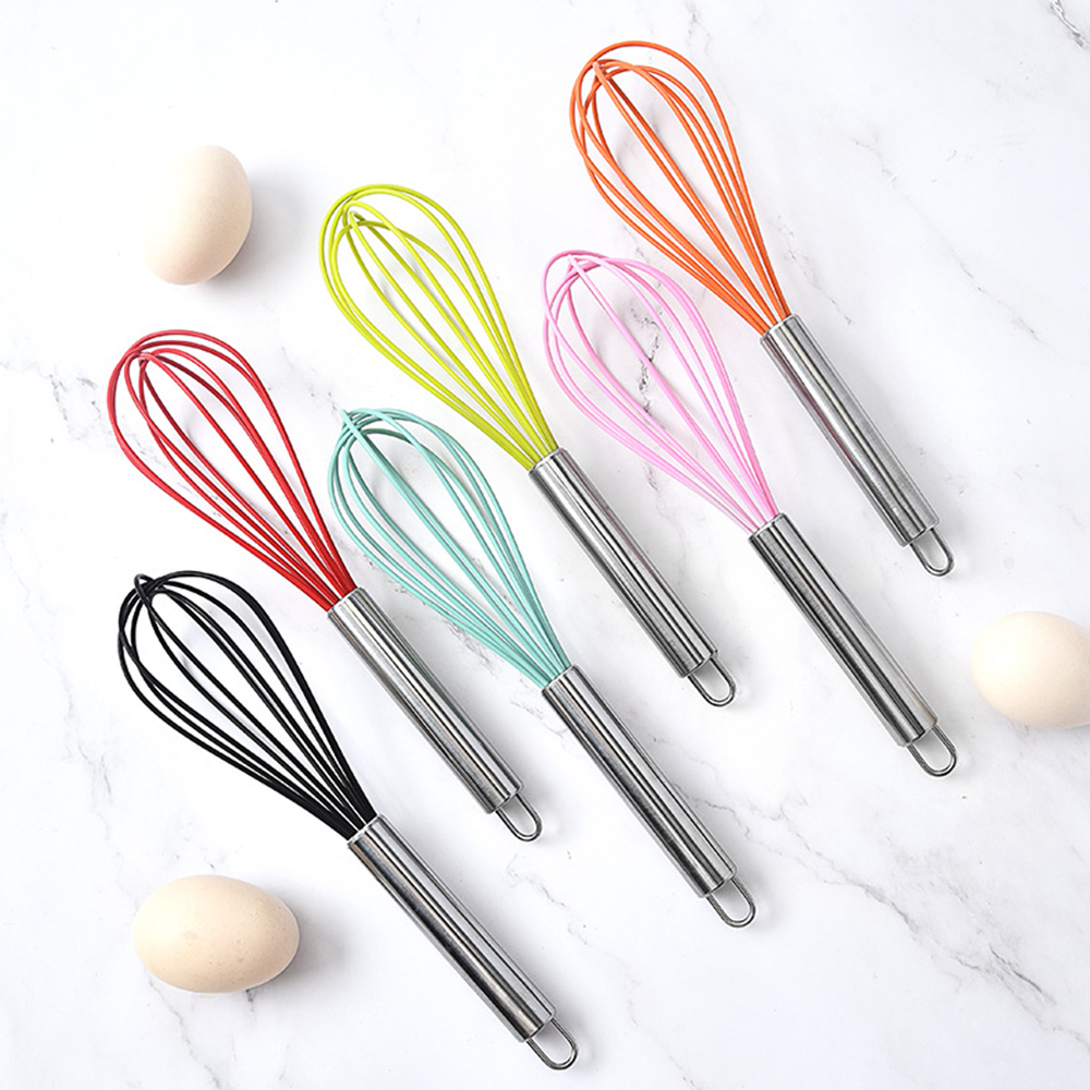Wholesale gogosourcing 10"Silicone whisk with Stainless Steel Handle with DDP shipping and customization