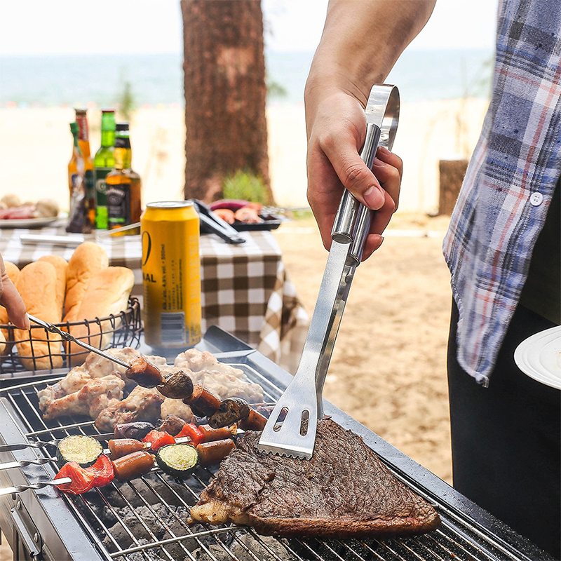 Wholesale gogosourcing 9PC BBQ Grill Tool Set – Outdoor Smoker Grilling Accessories, with Carry Bag, Meat Skewers, Spatula, Tongs, Fork, Basting Brush with DDP shipping and customization