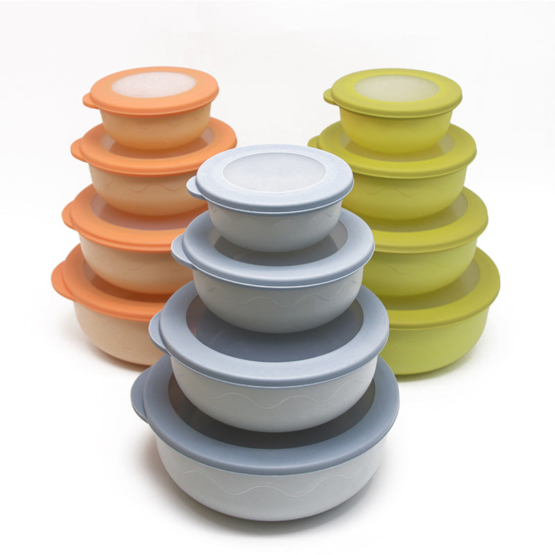 Wholesale gogosourcing Mixing Bowls with TPR Lids - 4 Piece Plastic Nesting Bowls Set includes 4 Prep Bowls and 4 Lids, Microwave Safe with DDP shipping and customization