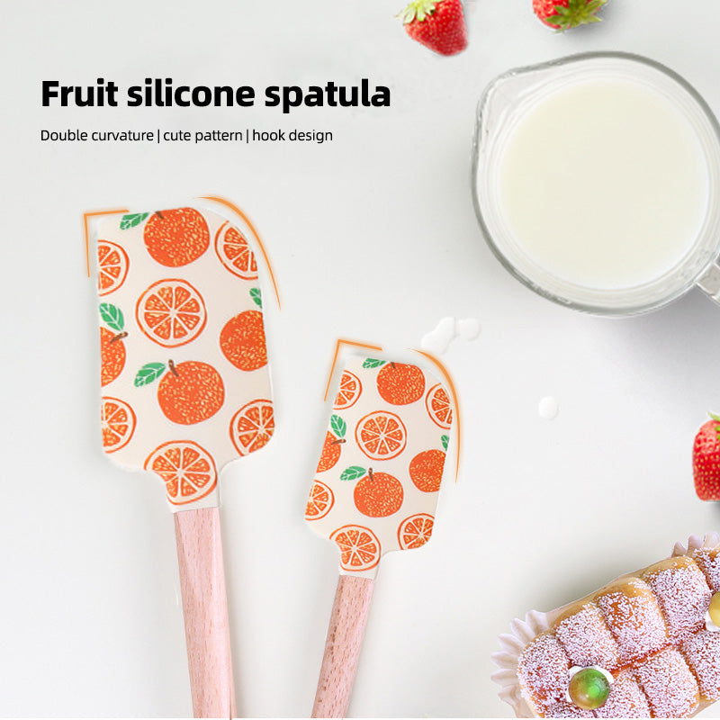 Wholesale gogosourcing 2PCS Baking Tools Set Fruit Element Cake Spatula with DDP shipping and customization