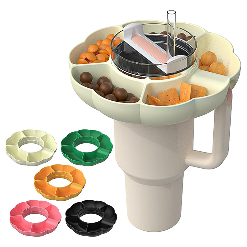 Wholesale gogosourcing Snack Tray for Cup 40 oz with Handle Silicone Snack Bowl Reusable with DDP shipping and customization