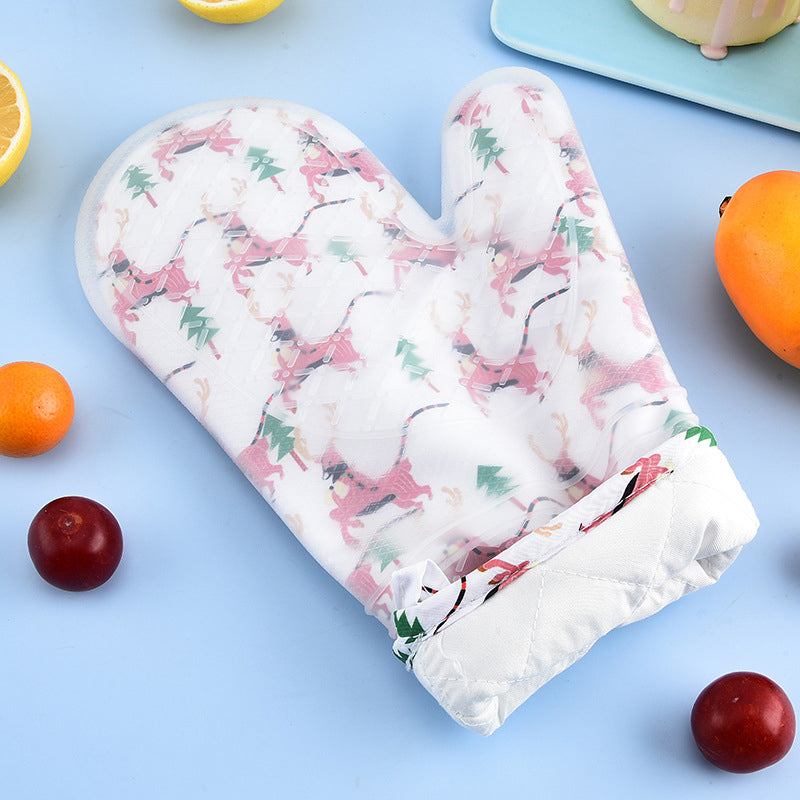 Wholesale gogosourcing Christmas Series Silicone Baking Tools Oven Insulated Mitts with DDP shipping and customization