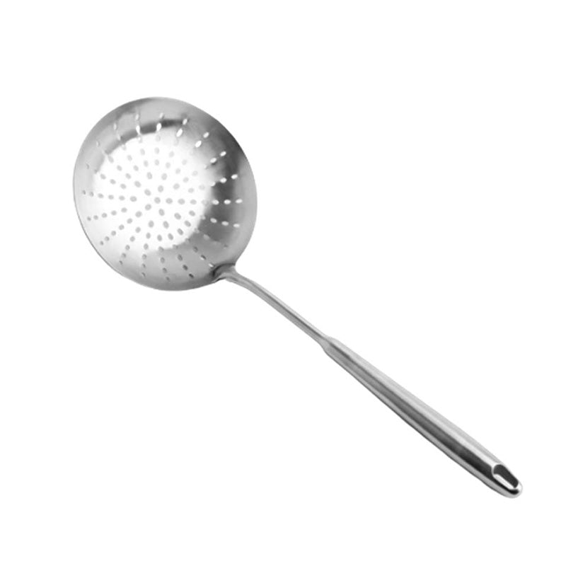 Wholesale gogosourcing 304 Stainless Steel Skimmer Strainer Ladle Slotted Spoon Comfortable Round Long Handle for Kitchen with DDP shipping and customization
