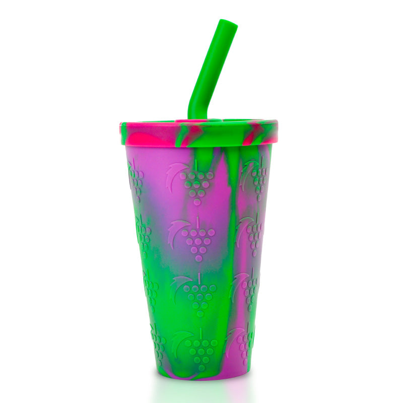 Wholesale gogosourcing Silicone 16oz Straw Tumblers with Airtight Lid Reusable Unbreakable Cup, Flexible, on stock with DDP shipping and customization