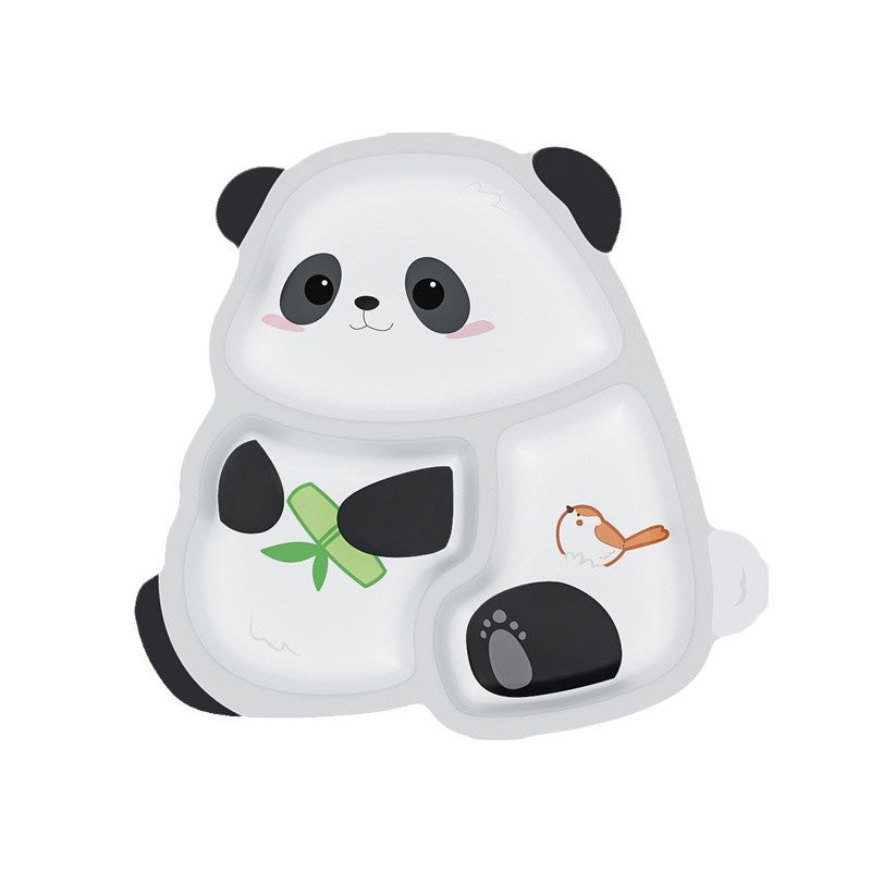 Wholesale gogosourcing Cartoon Creative Panda Children's Grid Plate with DDP shipping and customization