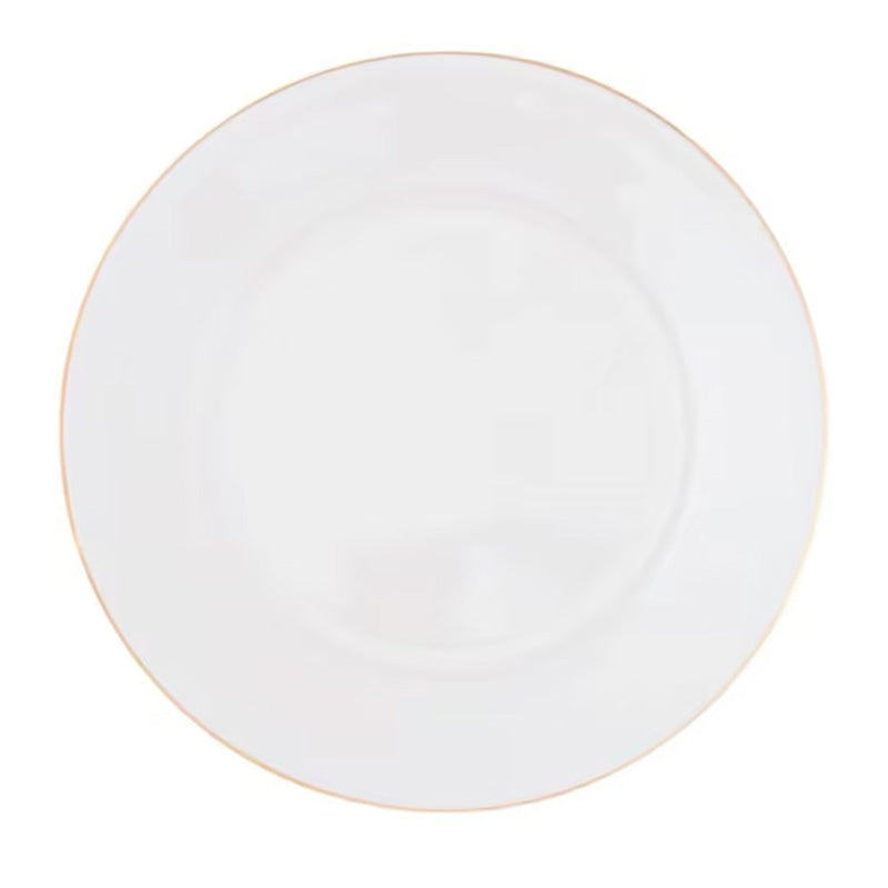 Wholesale gogosourcing Simply White Dinner Plate with Gold Trim, Meal Plate Catering Round Dinnerwar 7'', 8'', 9'' with DDP shipping and customization