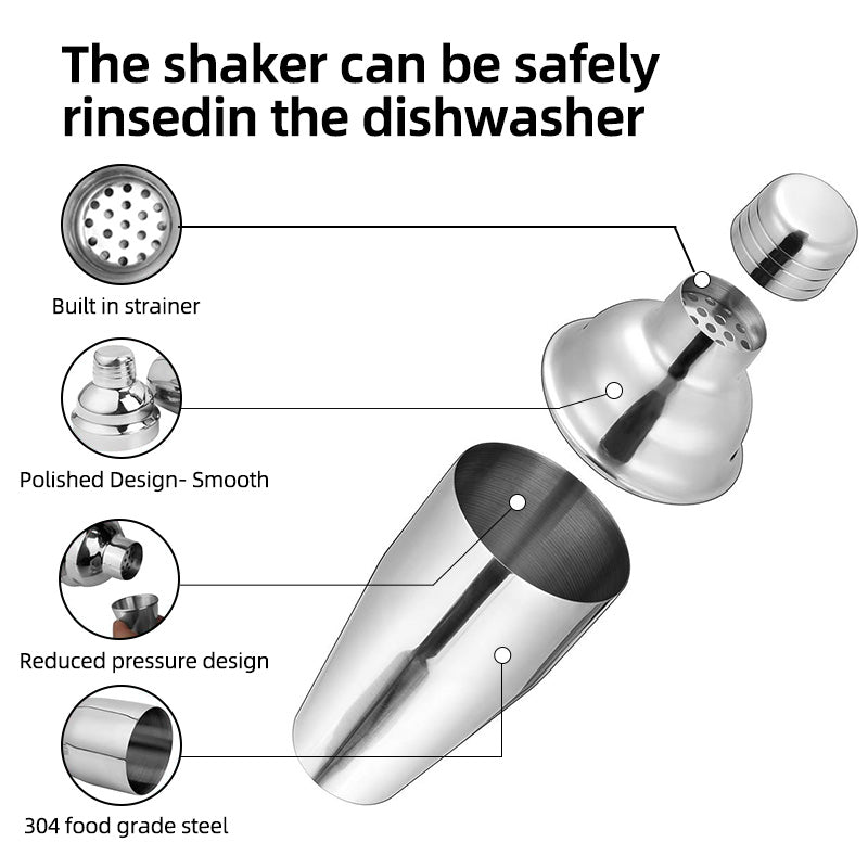 Wholesale gogosourcing Bar Cocktail Shaker, 24 oz, 17oz Martini Shaker Drink Mixer with Built-In Strainer for Bartending – 304 Stainless Steel Bartender Shakers for Mixed Drinks Margarita Alcohol Liquor Barware Tools with DDP shipping and customization