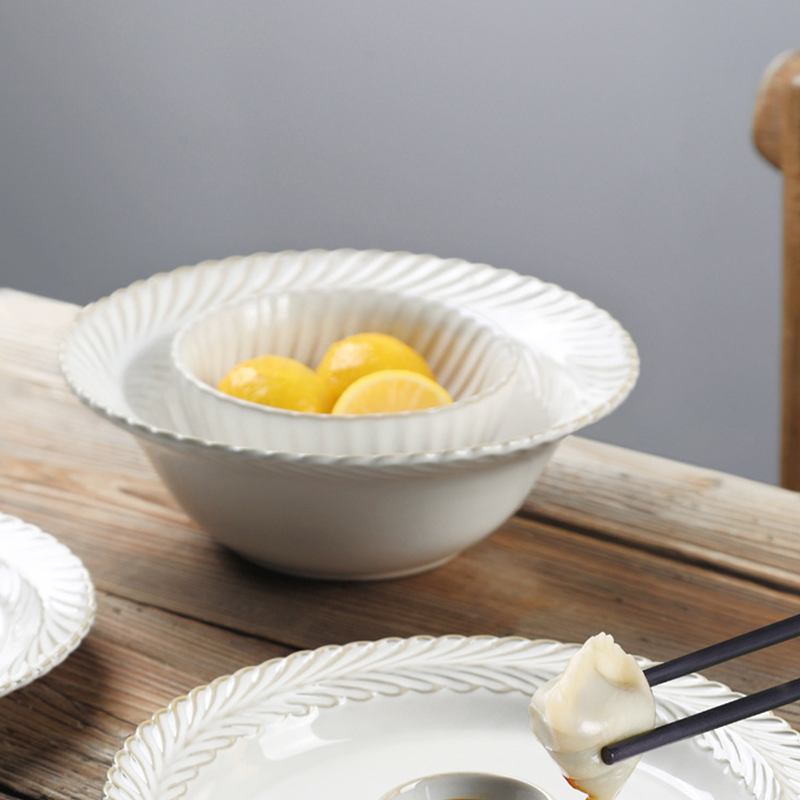 Wholesale gogosourcing 9 inch Big Pasta Salad Bowls, Transmutation Glaze Porcelain 40oz Large Bowls, Microwave and Oven Safe with DDP shipping and customization