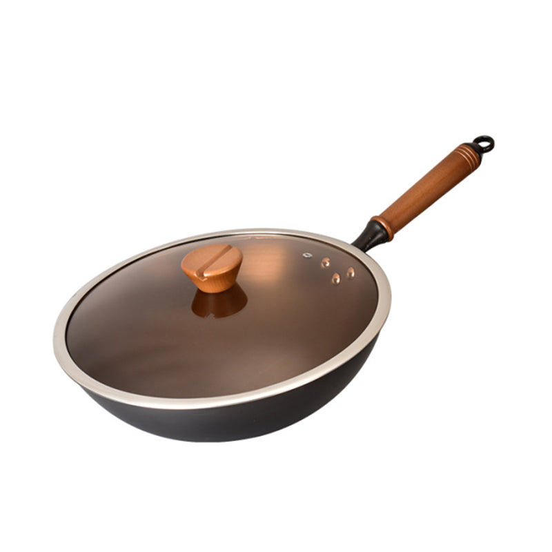 Wholesale gogosourcing Iron Wok, 13.5’’ Traditional Round-Bottom Wok with No Glass Cover with DDP shipping and customization
