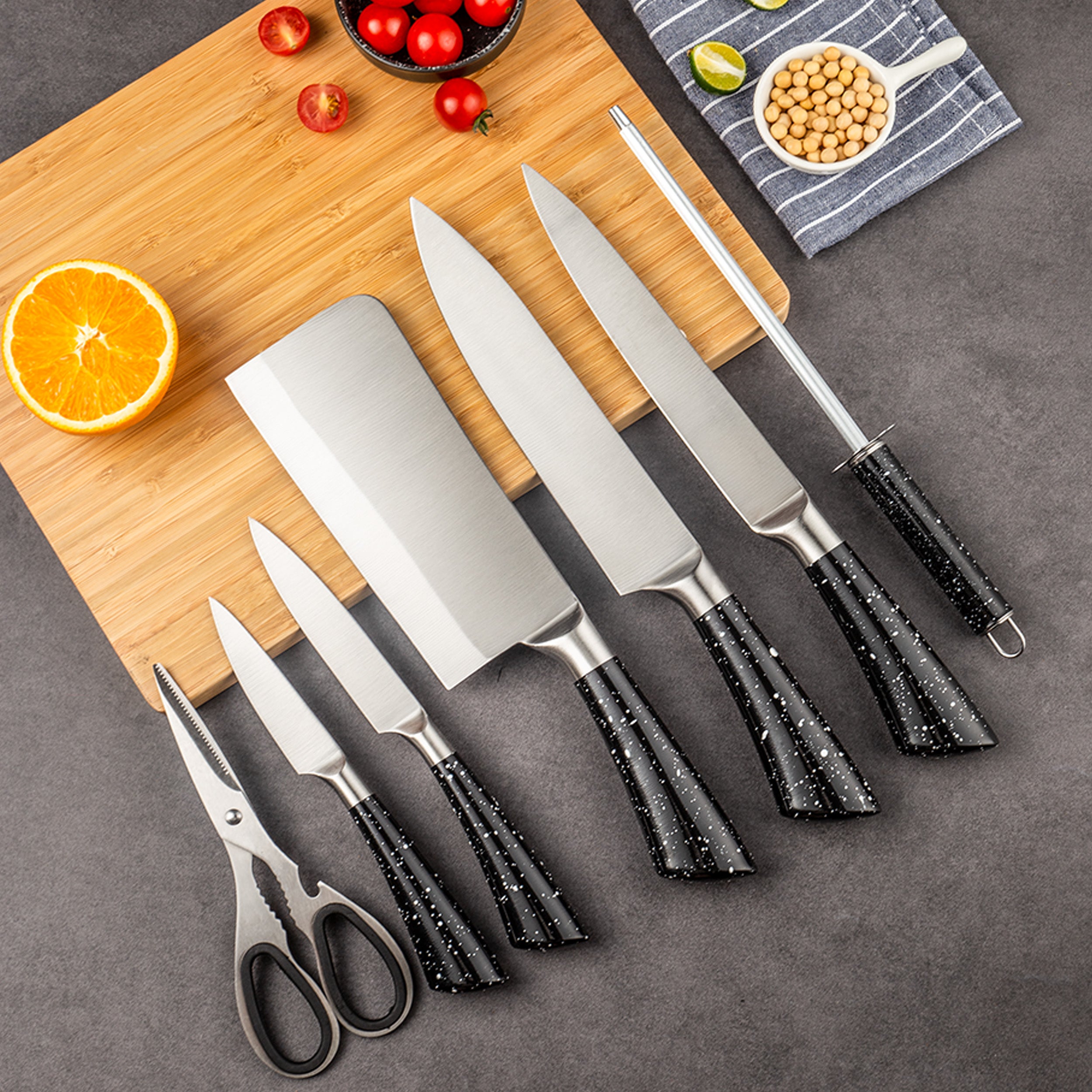 Wholesale gogosourcing Stainless Steel Chef's Knife Meat Knife Vegetable and Fruit Knife Kitchen Knife Set with DDP shipping and customization