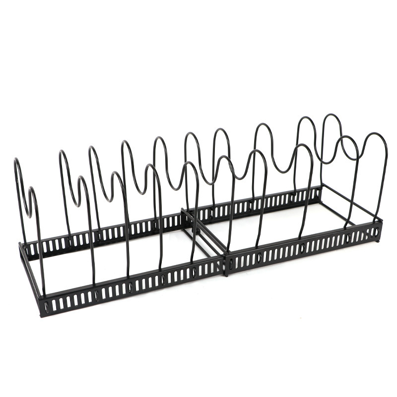 Wholesale gogosourcing Adjustable Dividers Pot and Pan Organizer Rack, Expandable Lid Bakeware Cupboard Rack Holder with DDP shipping and customization