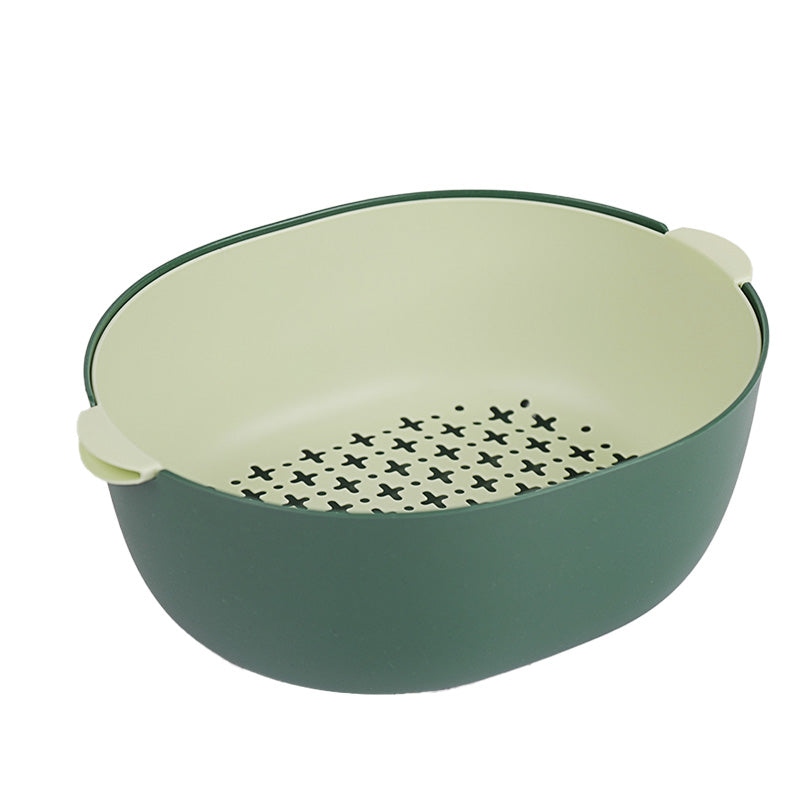 Wholesale gogosourcing 2-in-1 Fruit Vegetable Colander Kitchen Washing Strainer Basket Salad Draining Bowl Strainer U-Style, Mint with DDP shipping and customization