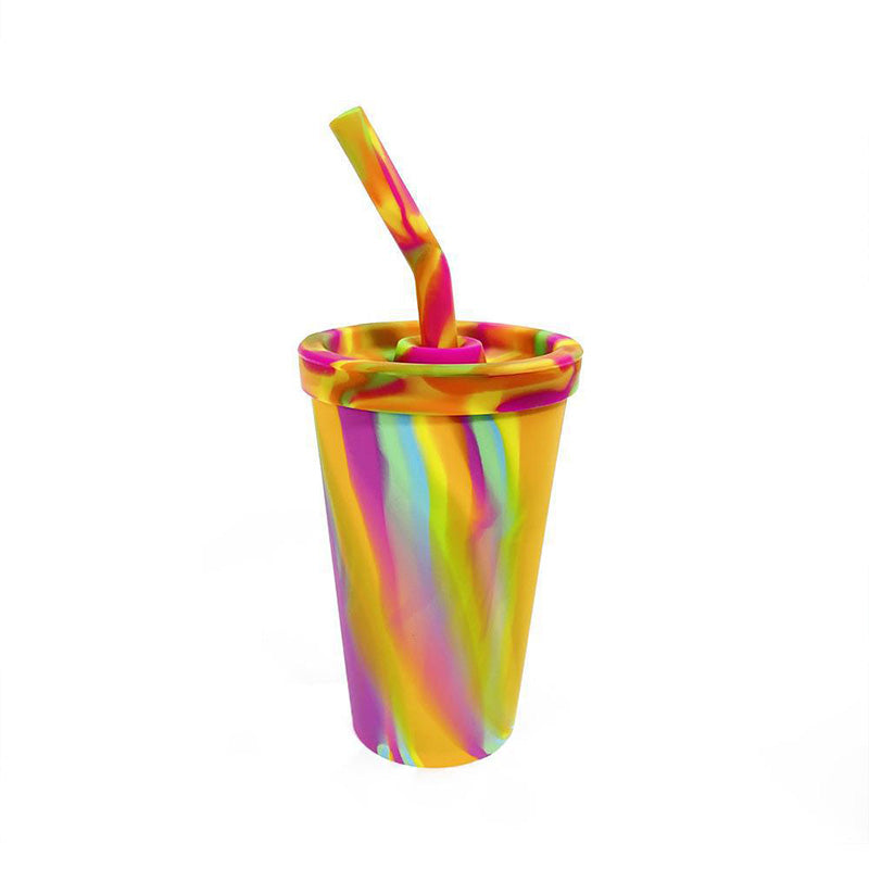 Wholesale gogosourcing 16oz Silicone Tumbler Cups with Lids and Straws, Unbreakable, Reusable Tumblers with Airtight Lids and Extra-Thick Straws,on stock with DDP shipping and customization