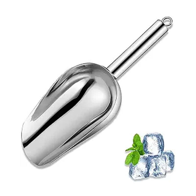 Wholesale gogosourcing Metal Ice Scoop, Kitchen Ice Scooper for Ice Maker, Small Food Scoops for Bar Party Wedding Pet Dog Food, Stainless Steel Silver with DDP shipping and customization