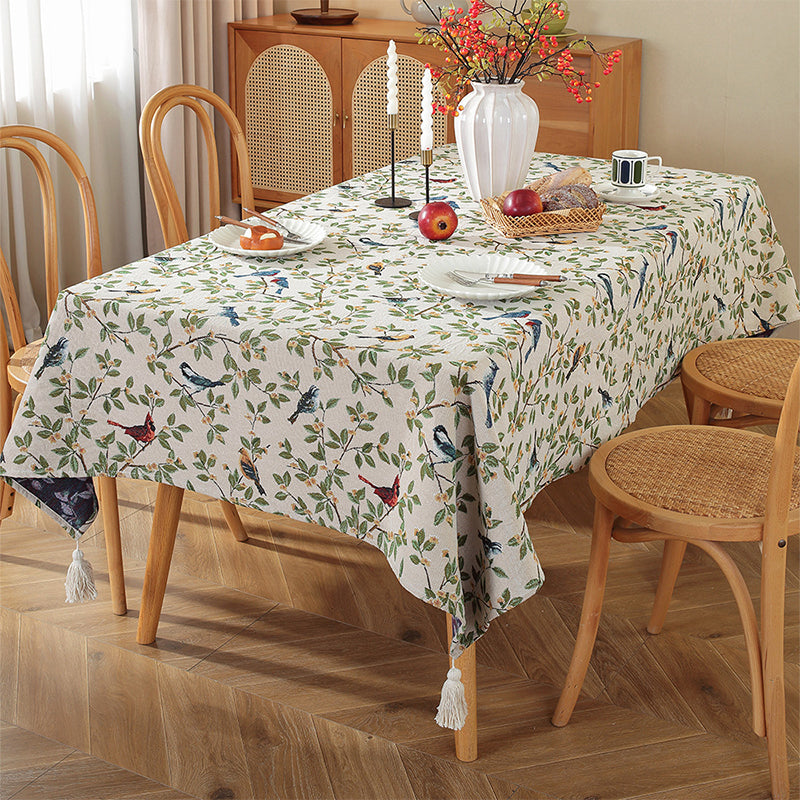 Wholesale gogosourcing Tablecloth 55×71 Inch, Birds Floral Washable Table Cover with DDP shipping and customization