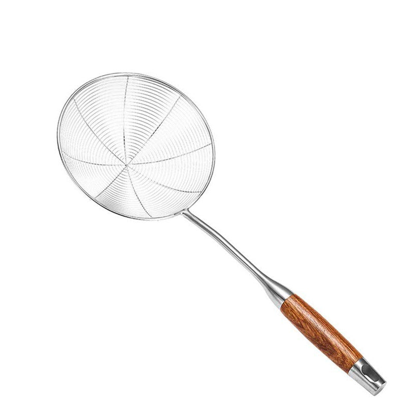 Wholesale gogosourcing Food Strainers Stainless Steel Wooden Handle Spider Filter Colander Ladle Skimmer Colander Kitchen Cooking Tool Skimmer with DDP shipping and customization