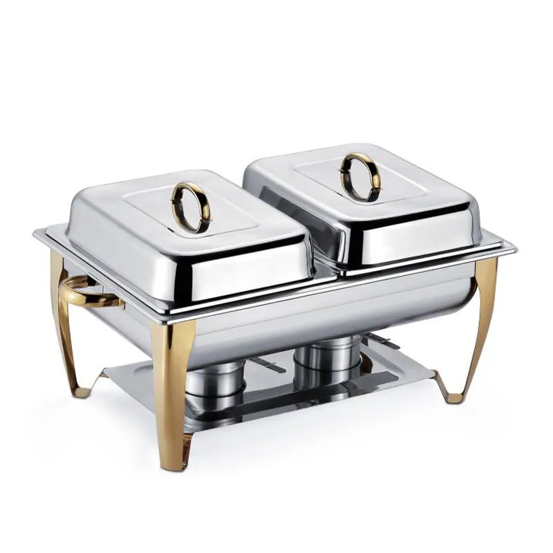Wholesale gogosourcing Wholesale Gold Stander Catering Equipment Buffet Food Warmer Stainless Steel Chafing Dish Buffet Set with DDP shipping and customization