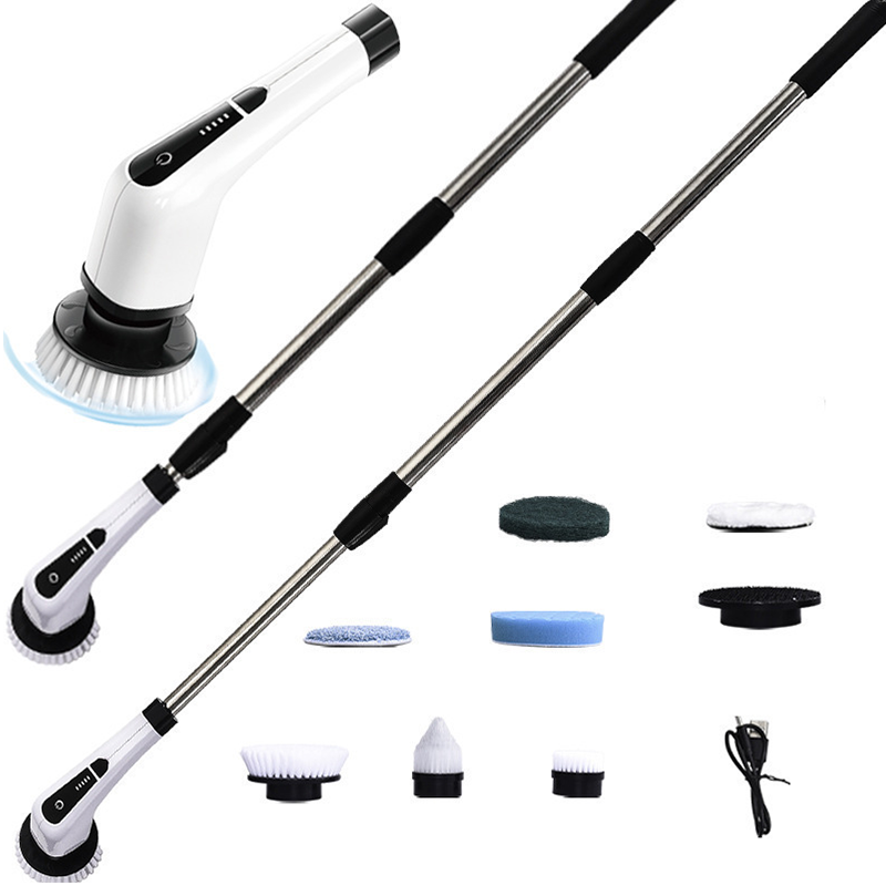 Wholesale gogosourcing 20/Case Electric Spin Scrubber,Cordless Cleaning Brush,Shower Cleaning Brush with 8 Replaceable Brush Heads, Power Scrubber 3 Adjustable Speeds,Adjustable & Detachable Long Handle with DDP shipping and customization
