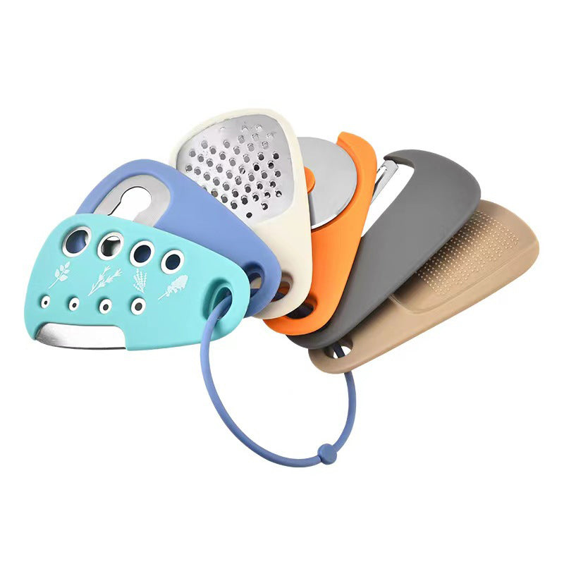 Wholesale gogosourcing Kitchen Gadget Set 6 Piece Grater, Bottle Opener, Fruit/Vegetable Peeler, Pizza Cutter, Garlic/Ginger Grinder with DDP shipping and customization