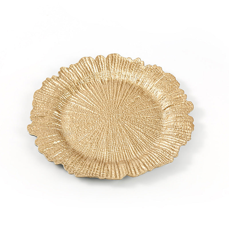 Wholesale gogosourcing 50PCS, 13'' Gold Charger Plates, Plastic Decorative Plates with DDP shipping and customization