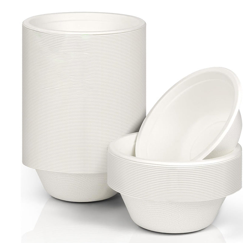 Wholesale gogosourcing 10PCS 350ml Disposable Paper Bowls Heavy Duty, Eco-Friendly White Disposable Hot Soup Bowls Bulk, Compostable Bowls 350ml for Party, Camping, Birthday, Festivals with DDP shipping and customization