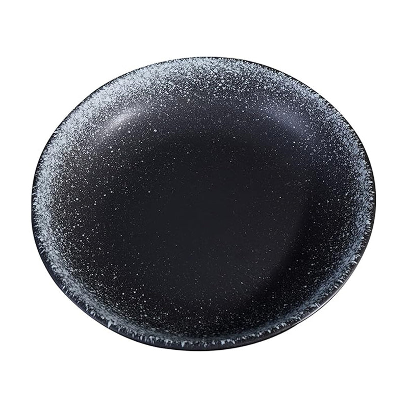 Wholesale gogosourcing 7'', 9'' Ceramic Plates, Reactive Glaze Porcelain Salad Plates,Modern Shape Dinnerware Dishes Set for Kitchen,Microwave&Dishwasher&Oven Safe,Black with DDP shipping and customization