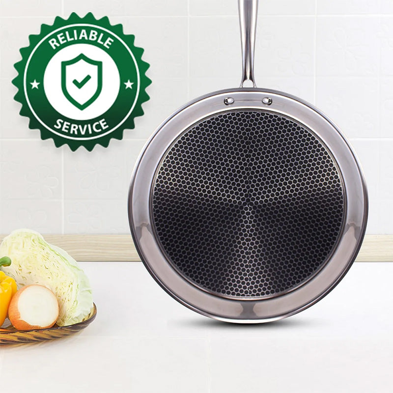 Wholesale gogosourcing 3 Layer 10 Inch Stainless Steel Crepe Pan Honeycomb Coating Flat Skillet Tawa Dosa Tortilla Pan,Omelet Pan with All Stove Tops Available, Induction Compatible with DDP shipping and customization