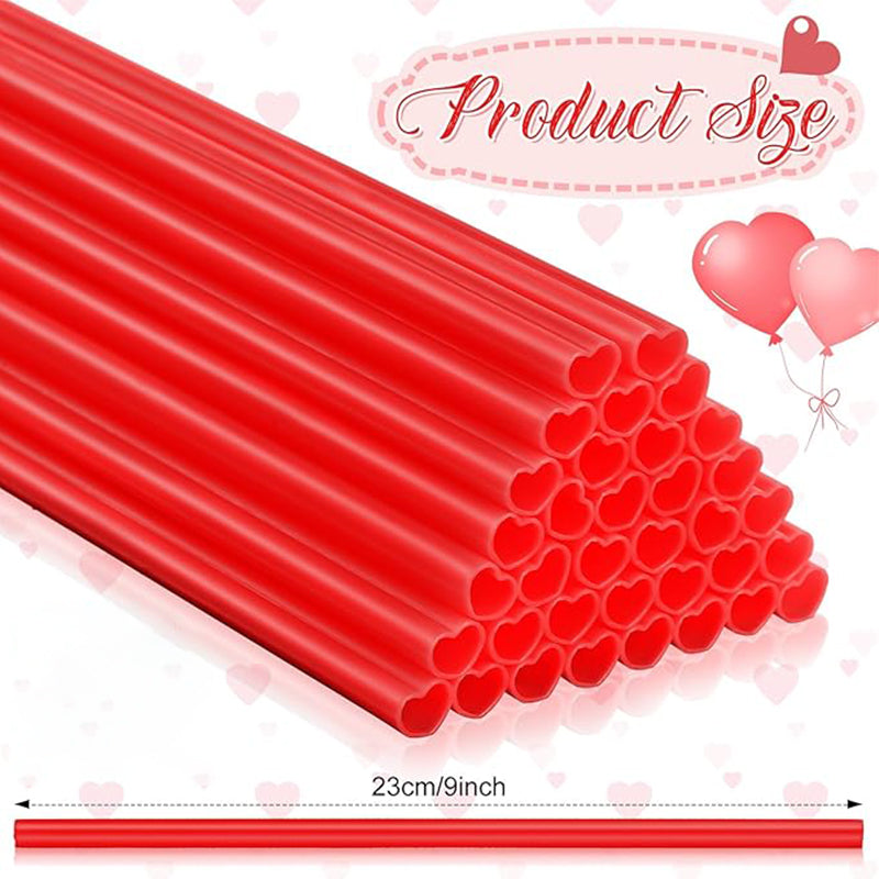Wholesale gogosourcing Heart Shaped Plastic Red Straws,  Disposable Drinking Cute Straw, Coffee Milk Straws, Valentine Day Cocktail Birthday Party with DDP shipping and customization
