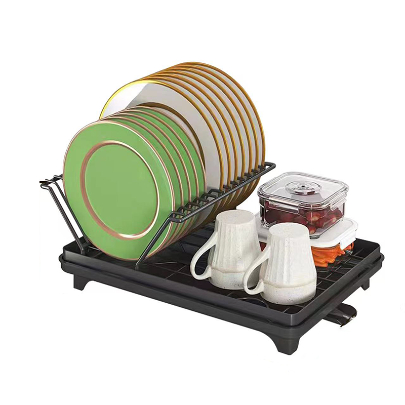 Wholesale gogosourcing Single Layer Dish Drain Rack, Space-saving Kitchen Cutlery Storage Holder With Drainboard with DDP shipping and customization