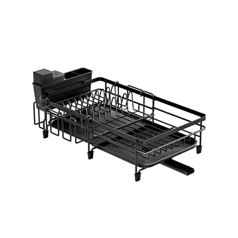 Wholesale gogosourcing Dish Rack, Carbon Steel Expandable Dish Drying Rack, Large Dish Drying Rack With Drainboard with DDP shipping and customization