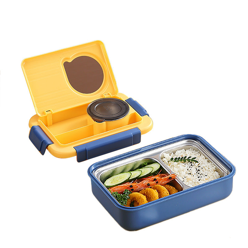 Wholesale gogosourcing 3-Compartment Stainless Steel Leak Proof Lunch Box BPA Free Lunch Container with DDP shipping and customization