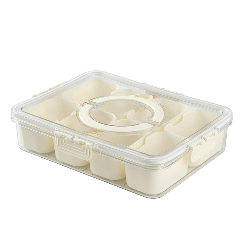 Wholesale gogosourcing Wholesale Divided Serving Tray with Lid and Handle - 8 Compartment Snack Organizer, Clear Plastic Food Container for Fruits, Veggies, Candy - Portable, Reusable Charcuterie Box with DDP shipping and customization