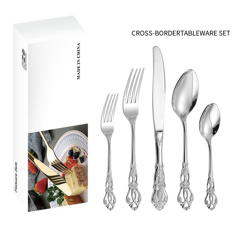 Wholesale gogosourcing 20-Piece Silverware Set Service For 4,Kitchen Utensils Cutlery Set Includes Knife Fork Spoon,Premium Flatware Tableware Set For Banquet Wedding Hotel Home Use with DDP shipping and customization