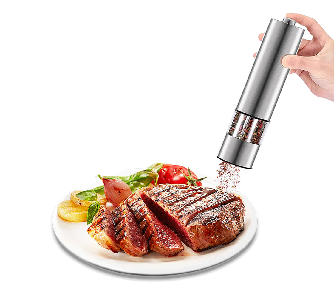 Wholesale gogosourcing Electric Salt & Pepper Mill Sets, Automatic One Handed, Stainless Steel Grinders with Lights and Adjustable Coarseness, Battery Operated with DDP shipping and customization