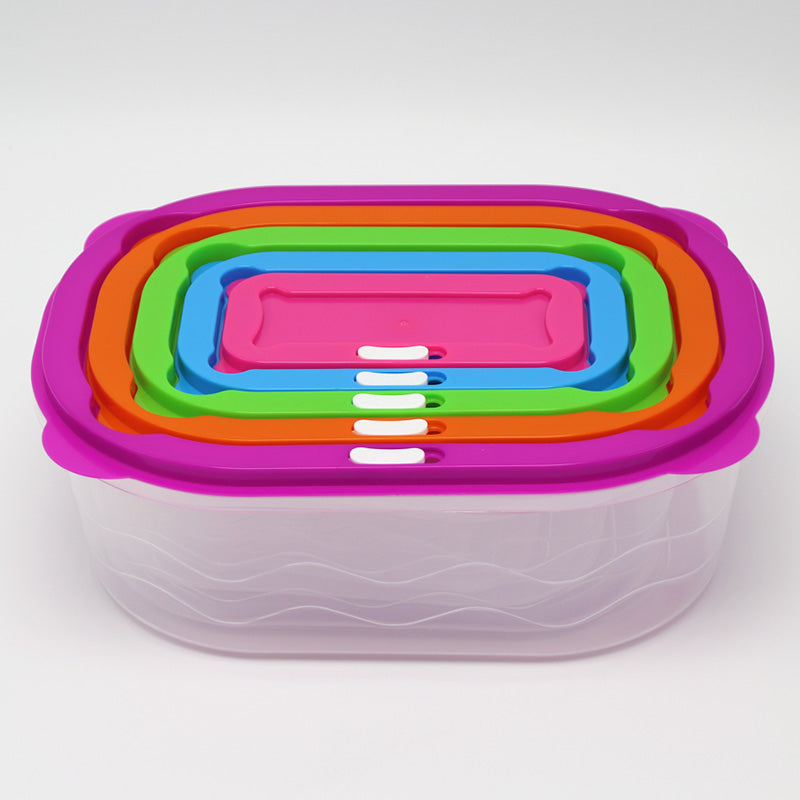 Wholesale gogosourcing Plastic Multicolor Salad Bowl Set,Microwave and Dishwasher Safe,Ideal for Baking, Prepping, Cooking and Serving Food (Set of 5) (Multicolor-rectangular) with DDP shipping and customization