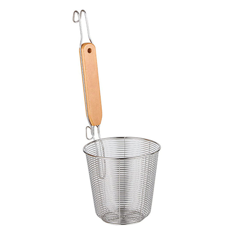 Wholesale gogosourcing Vegetable Steamer, Stainless Steel Pasta Basket Mesh, Dumpling Noodle Strainer Kitchen Sieve Strainer with Wooden Handle for Pasta Noodles Dumpling Steamer Basket with DDP shipping and customization