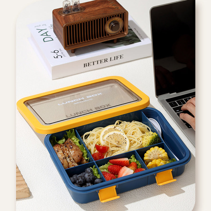 Wholesale gogosourcing 1500 ml Leak Proof Kids Bento Box 6 Compartments Toddler Lunch boxes with Silverware with DDP shipping and customization